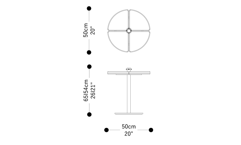 Image of the main dimensions of the product